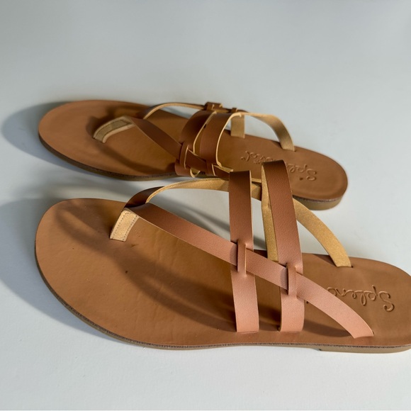 Splendid Flip Flops, Leather, Tan, 5 1/2”, Like New - Picture 2 of 4